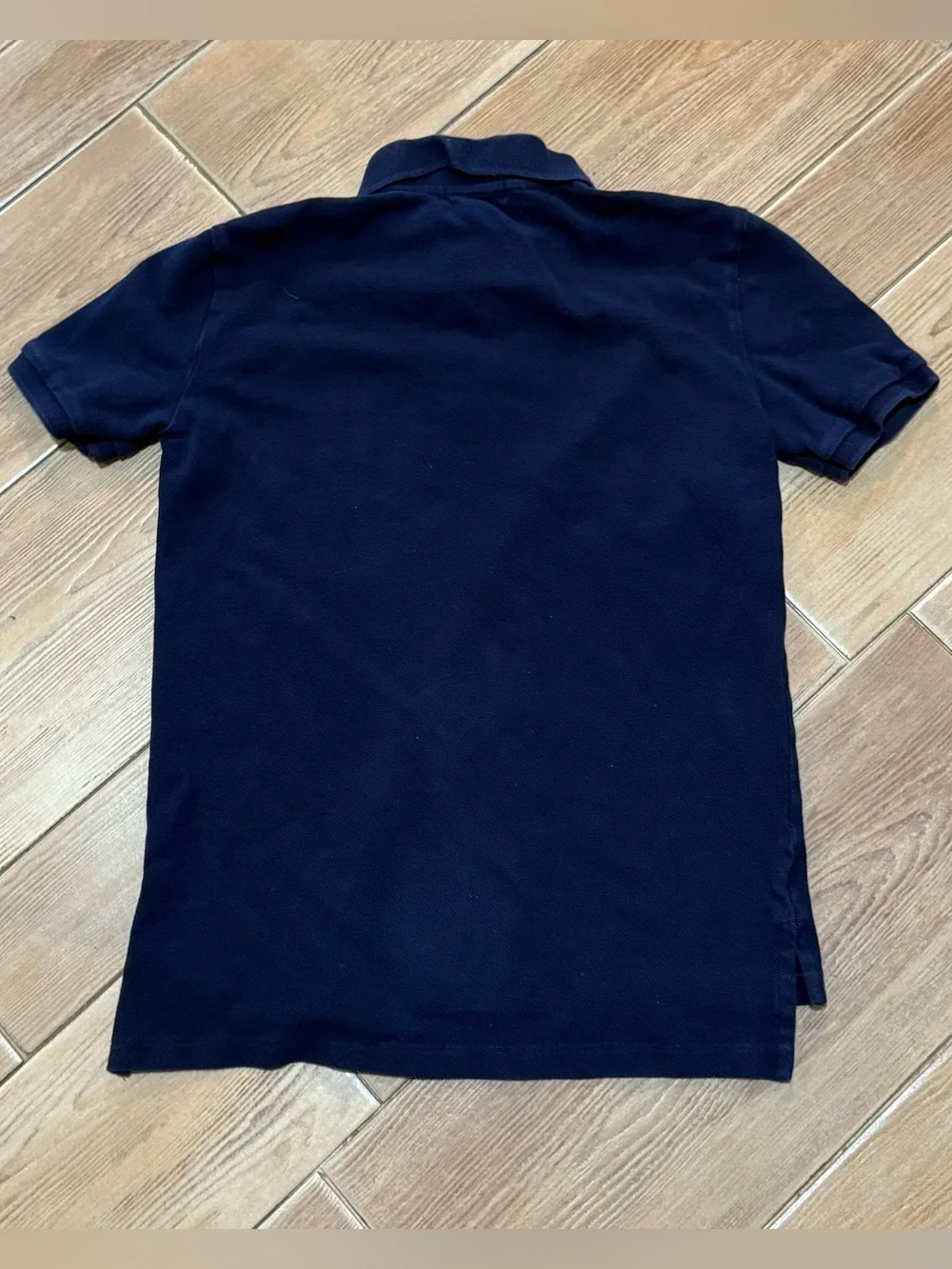 Ralph Lauren Navy Polo Shirt with White Label Detailing